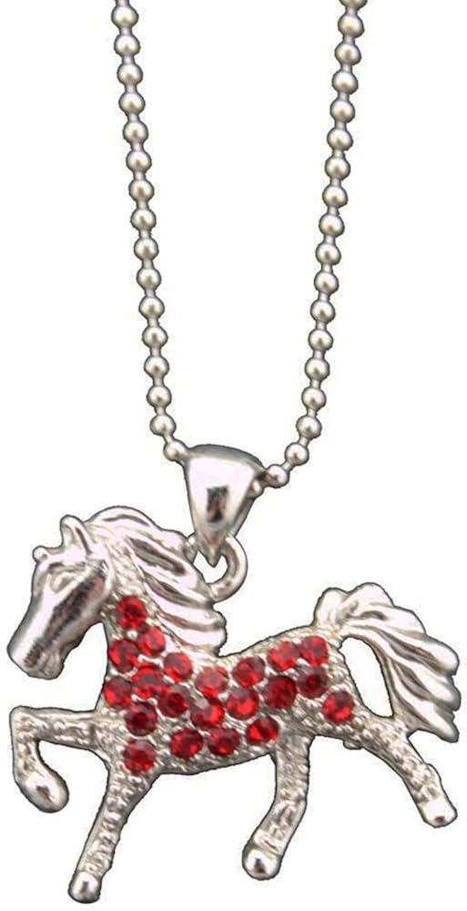 Silver Colored Horse Chain Necklace Jewelry