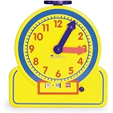 Learning Resources Primary Time Teacher Jr. 12 Hour Learning Clock | Analog Clock for Kids, Classroom Clock, Telling Time for Kids, Clocks for Classroom, Teaching Clocks, Teaching &amp; Learning Toy