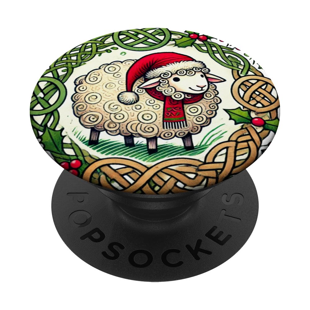 Christmas Sheep Lovers Illustration PopSockets Swappable PopGrip