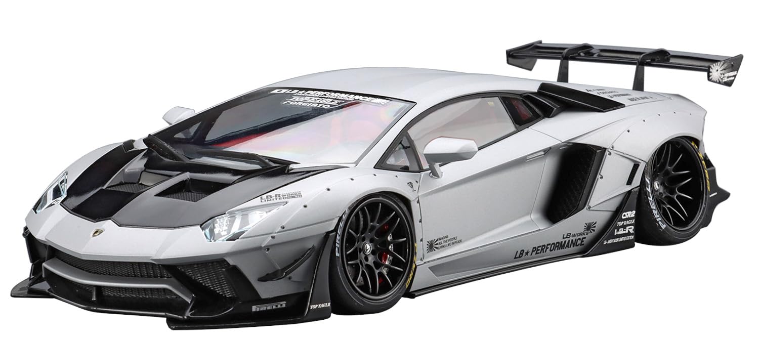 Maquette Aoshima Lamborghini LB Works Aventador Ver.1 – échelle 1:24, Carrosserie Large, Ajustable, Sans Colle ?