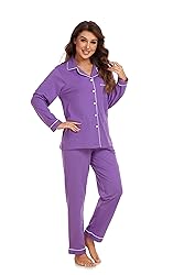 COLORFULLEAF Women's 100% Cotton Long Sleeve Pajama
