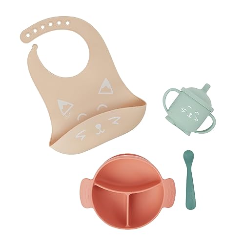 Babymoov LEARN'ISY baby feeding set, silicone toddler weaning set, 15-24 months, Fox
