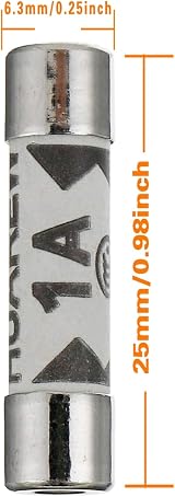 HUAREW 1A 240V Ceramic Tube Fuses 6.3x25mm BS1362 20 Pcs view 3