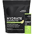 Sports Research® Hydrate Electrolytes Powder Packets - Sugar-Free & Naturally Flavored with Vitamins, Minerals, and Coconut Water - Supports Hydration - 16 Packets - Lemon Lime