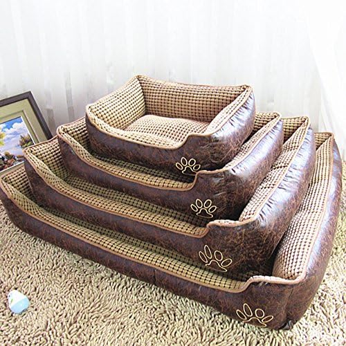 Runhigh Soft Cozy Dog Bed Waterproof Pet Cat Cave for Small Medium Large Puppy (L)