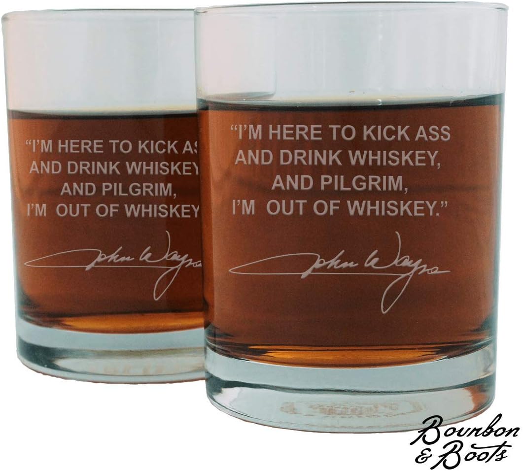 John Wayne Whiskey Cocktail Glasses (Set of 2)