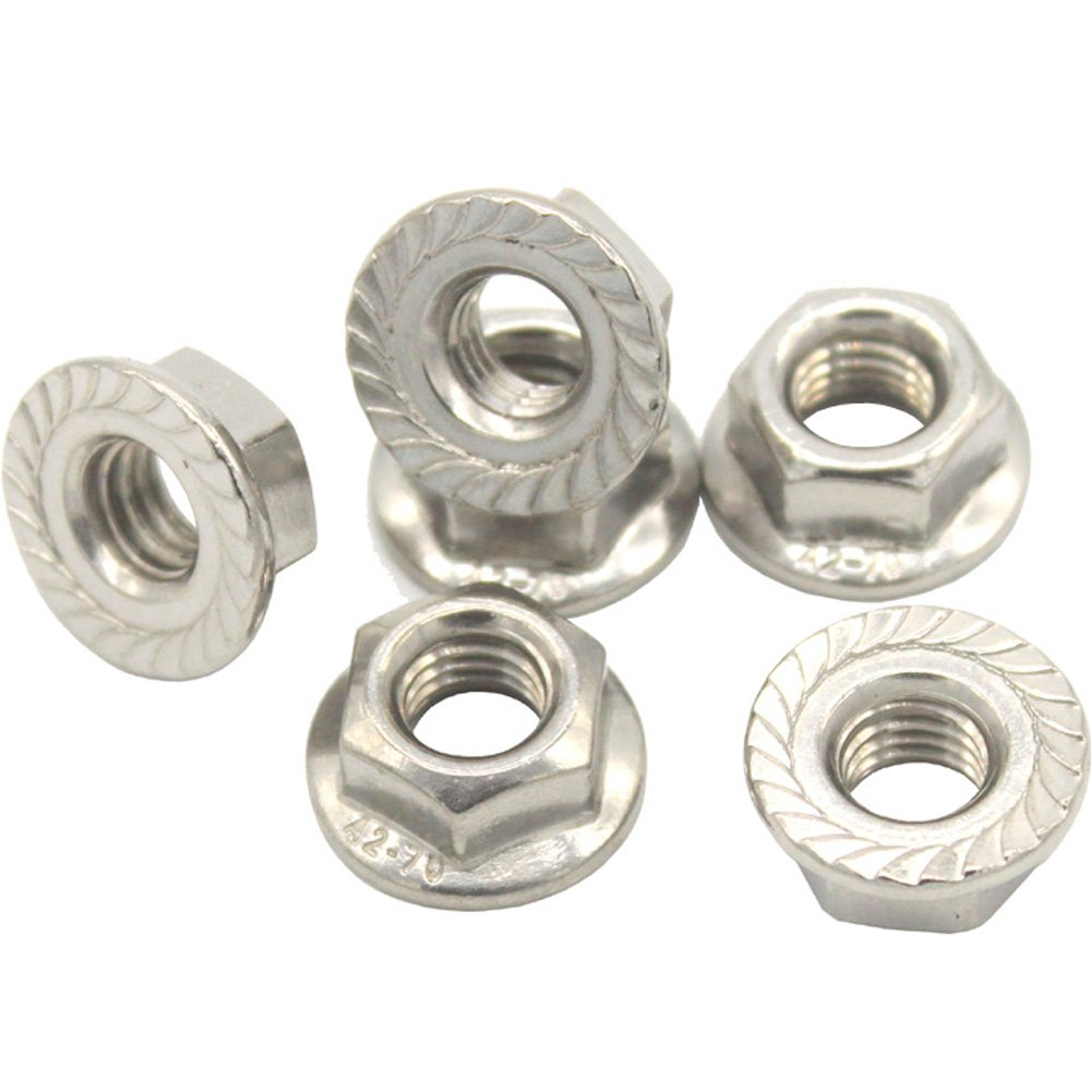 Stainless Steel Flange Nut Metric, Pack of 20 piece (M8, Thread pitch 1