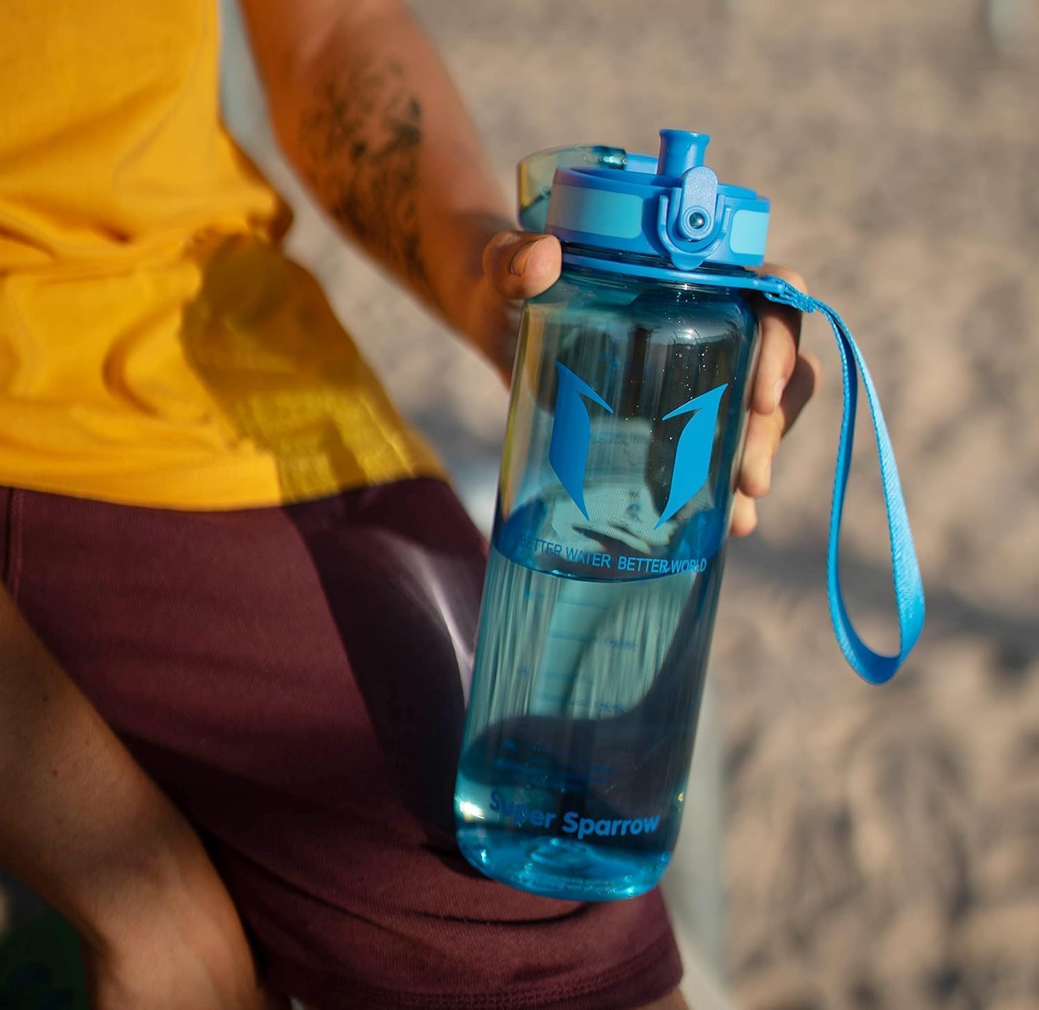 Super Sparrow Trinkflasche - Tritan Wasserflasche - 500ml - BPA-frei - Ideale Sportflasche - Sport, Wasser, Fahrrad, Fitness, Uni, Outdoor - Leicht, Nachhaltig 5