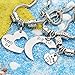 lauhonmin 3pcs Big Sis Middle Sis Little Sis Love Heart Charm Pendant Bracelet Set Family Jewelry Gift for Sister (Style A)