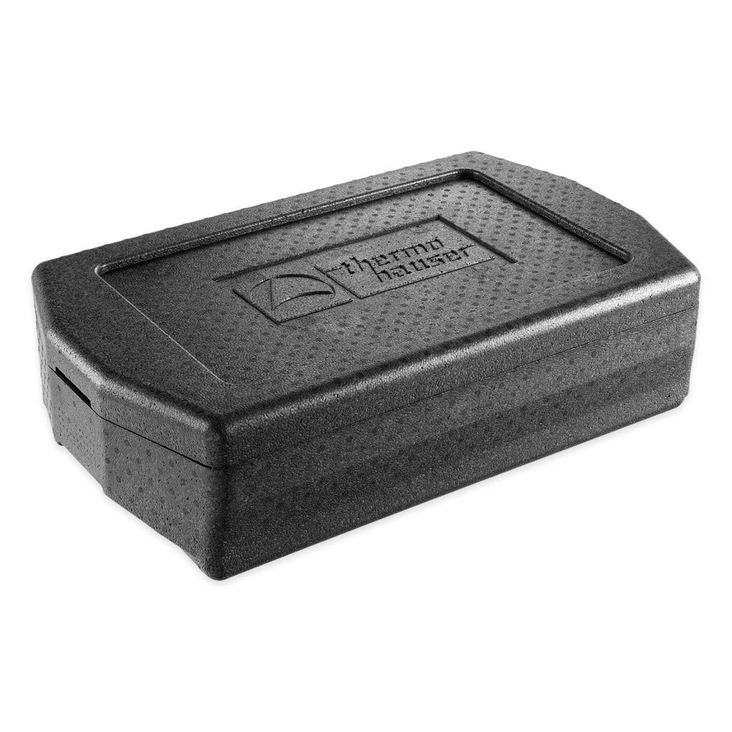 thermohauser EPP Thermal Box GN 1/1 Comfort with Lid, 21 Litres, 67 x 40 x 18.5 cm, Black, with Handy Grip Recesses
