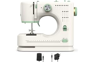 SNOWVOICE StitchMaster Pro:Ballet on twin needles.Sewing machine,sewing machine for beginners,Double needle and double thread,16 kinds of stitches.Sewing machine for Household,sewing machine for adults.(Rice)