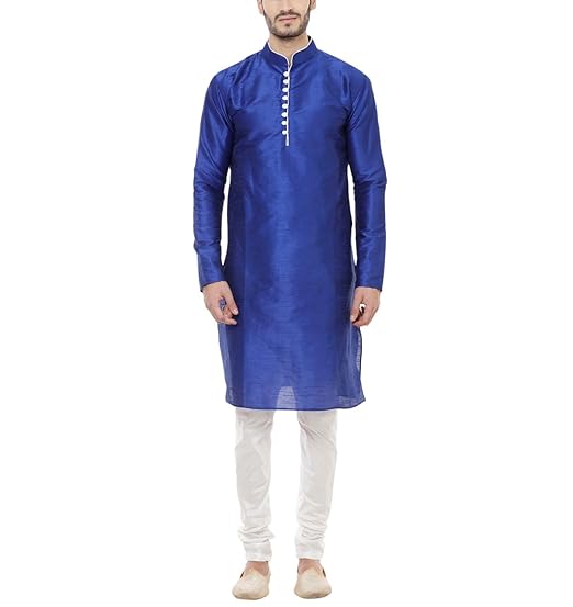 Art Silk Blend Kurta Pyjama For Men