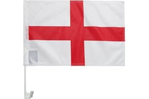 AZ FLAG - England Car Flag 18'' x 12'' - English Car flags 30 x 45cm - Banner 18x12 INCHES PLASTIC STICK - Drapeau Angleterre