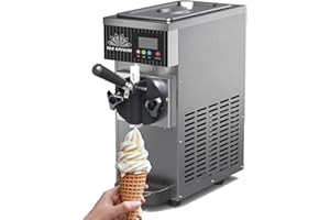 Commercial Ice Cream Machine,Countertop Soft Serve Ice Cream Maker,80-100 /H Yield,Single Flavor Soft Serve Ice Cream Maker,W