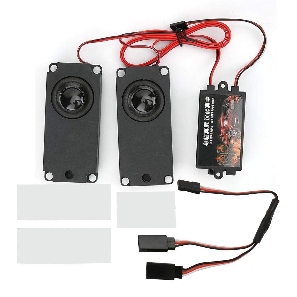 RC Engine Sound Simulator, Realistic Effect Voice System with Dual Speakers, Sound Simulator Module Set for 1/10 Scale RC Car Models, Hobbyists Racing Enthusiasts