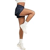 ODODOS 2 in1 Athletic Shorts for Women High Waist Dolphin Split Workout Running Shorts with Pockets