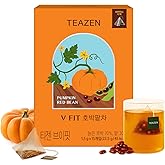TEAZEN Pumpkin &amp; Red Bean Tea Bags, 100% Natural Korean Herbal Tea for Detox &amp; Depuff, No Artificial Flavors or Additives, Sugar-Free, 15 Tea Bags (1 Pack)