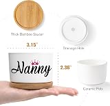 Buioata Nanny Gifts for Nana Succulent Plant Pots 3 Pack Ceramic Planters view 6