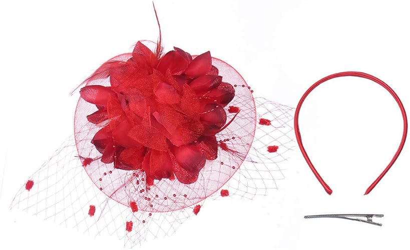 Amazon トーク帽 トークハット Florrita チュール 花柄 カクテルハット ヘッドドレス ウェディング 結婚式 パーティー 二次会 女子会 お呼ばれ カチューシャ フェザー 髪飾り 撮影 パーティー 披露宴 女優愛用 カチューシャ ヘアバンド 通販