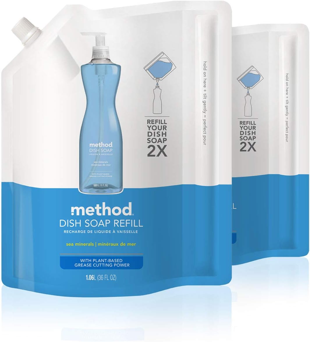 Method Dish Soap Refills, Sea Minerals, 36 Fl Oz, 2 Pack