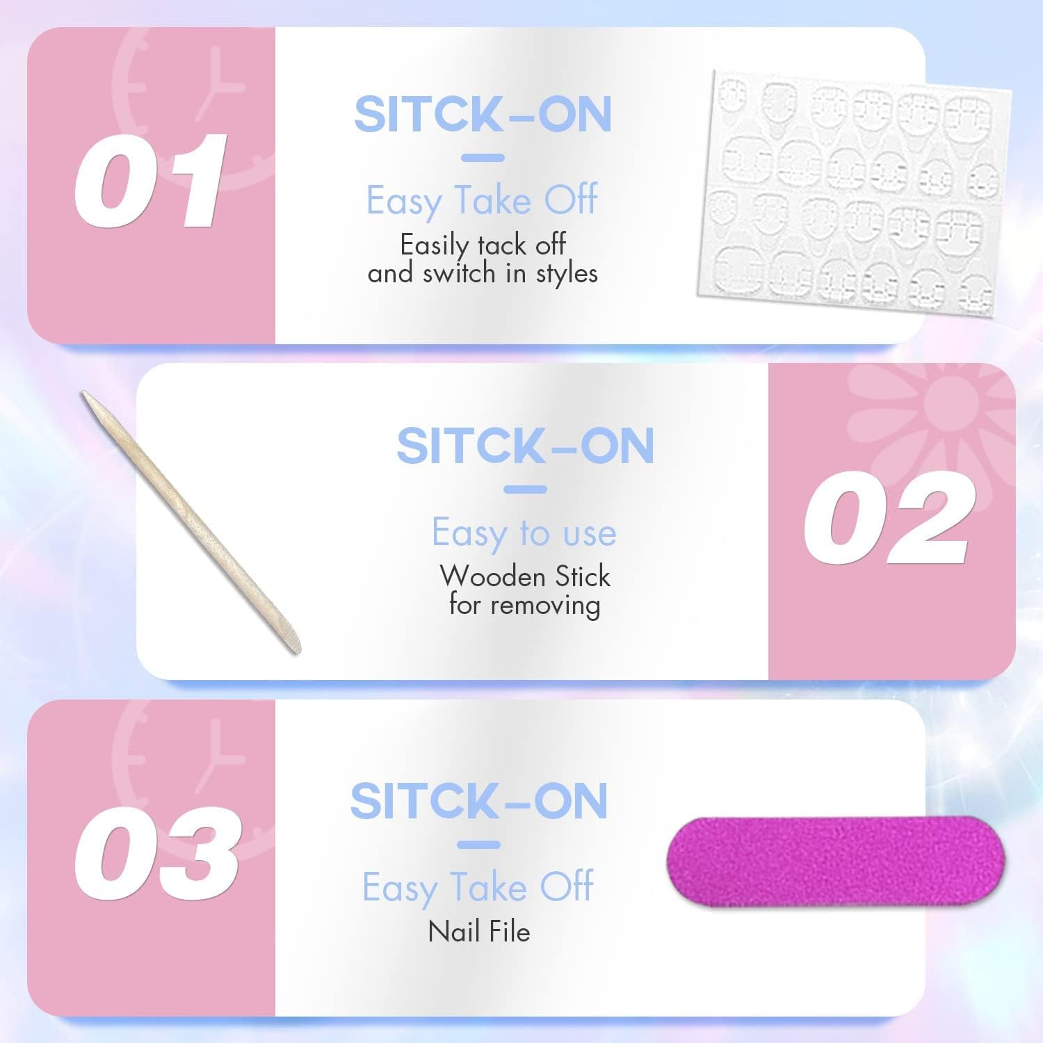 Royal Blue Chrome Press on Nails Medium Almond, KQueenest Mirror Metal Stiletto Fake Acrylic Nails with Bling Design, Dark Color Glue on Nails for Daily Party Wear, False Nails Press ons in24 PCS - Image 8