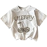 RoseSeek Girl's Graphic Print Tee Shirt Round Neck Short Sleeve T Shirts Summer Cute Trendy Tops