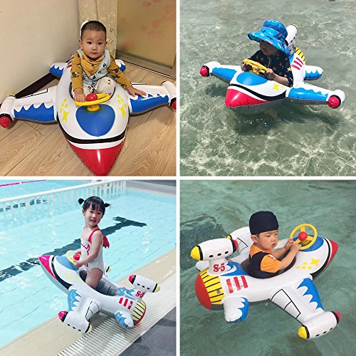 HSOMiD Inflatable Airplane Baby Kids Toddler Infant Swimming Float Seat