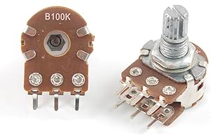 Uxcell a12022200ux0324 100K Ohm Linear Dual Taper Rotary Potentiometers Pots, 5 Piece