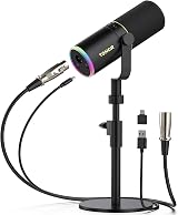 TONOR TD520S Dynamic USB/XLR Microphone with RGB Light, Stand, Cable
