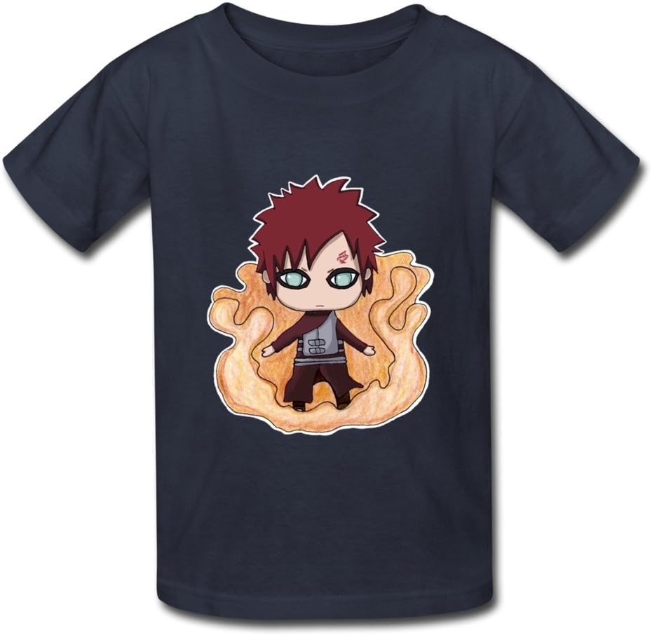 YUMY Youth Naturo Chibi Sabaku No Gaara Kids Boys And Girls T-Shirt - XL Navy