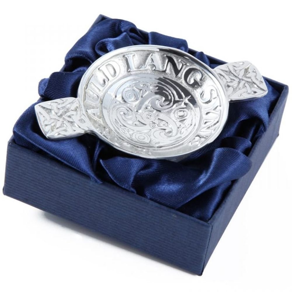 Auld Lang Syne Pewter Mini Quaich 3"