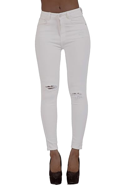 white ripped jegging jeans
