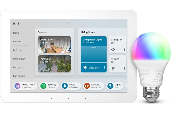 Echo Hub with Amazon Basics Smart Color Bulb
