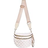ZingZaak Checkered Crossbody Bags For Women,Bum Bag,Checkered Purse,Spacious Fanny Pack with Polyester Fabric