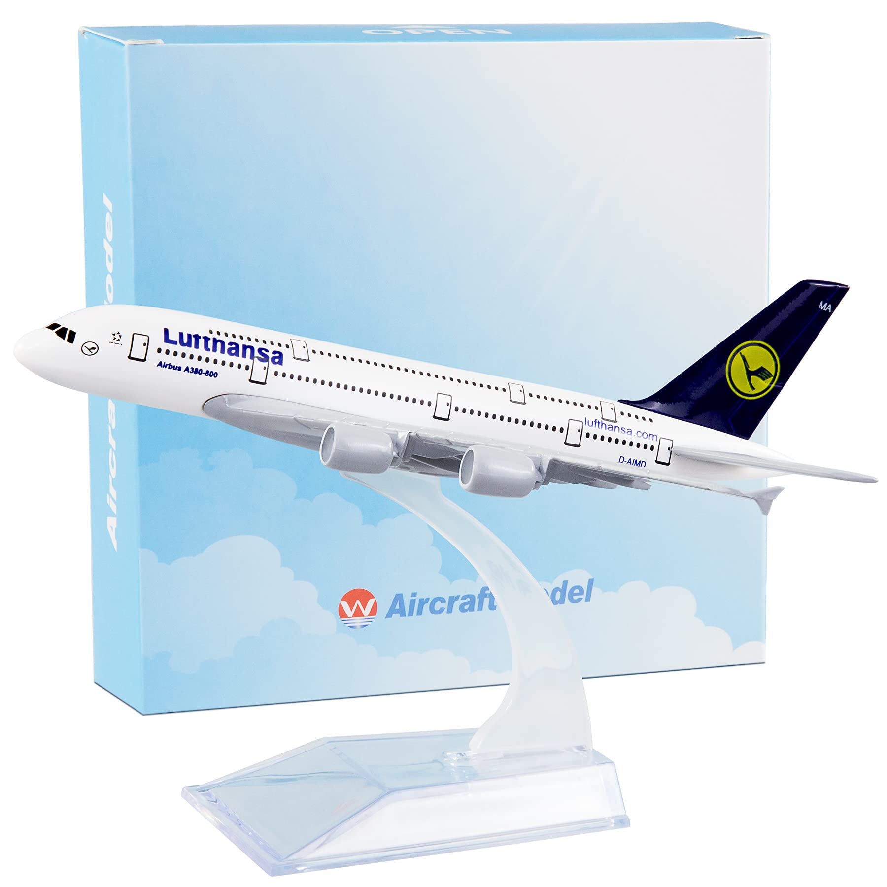 Busyflies Lufthansa Airbus 380 1:400 Diecast Alloy Plane Model for Collection
