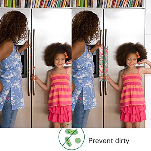 Ougar8 Refrigerator Door Handle Covers Handmade Decor Protector for Ovens, Dishwashers.Keep Your Kitchen Appliance Clean From Smudges, Food Stains (Retro Rose, 14.5"4")