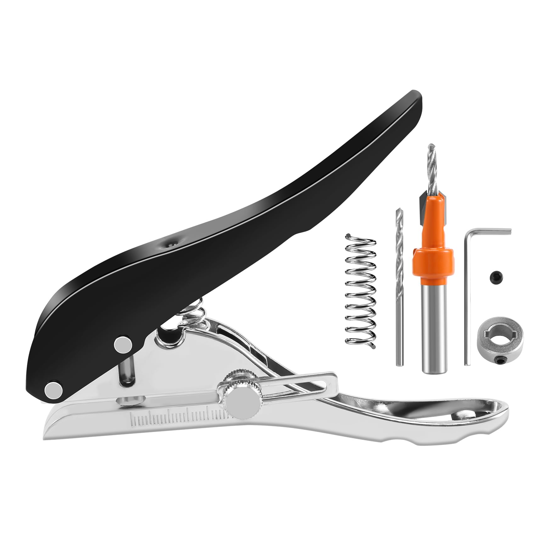 Haptufer 8mm Circle Hole Punch Paper Punch Hand-Held Round Single Hole Punch for ID Cards PVC Cards Badge Photos