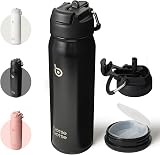 BOTTLE BOTTLE Insulated Stainless Steel Water Bottle 700ml Bike with Straw Black
