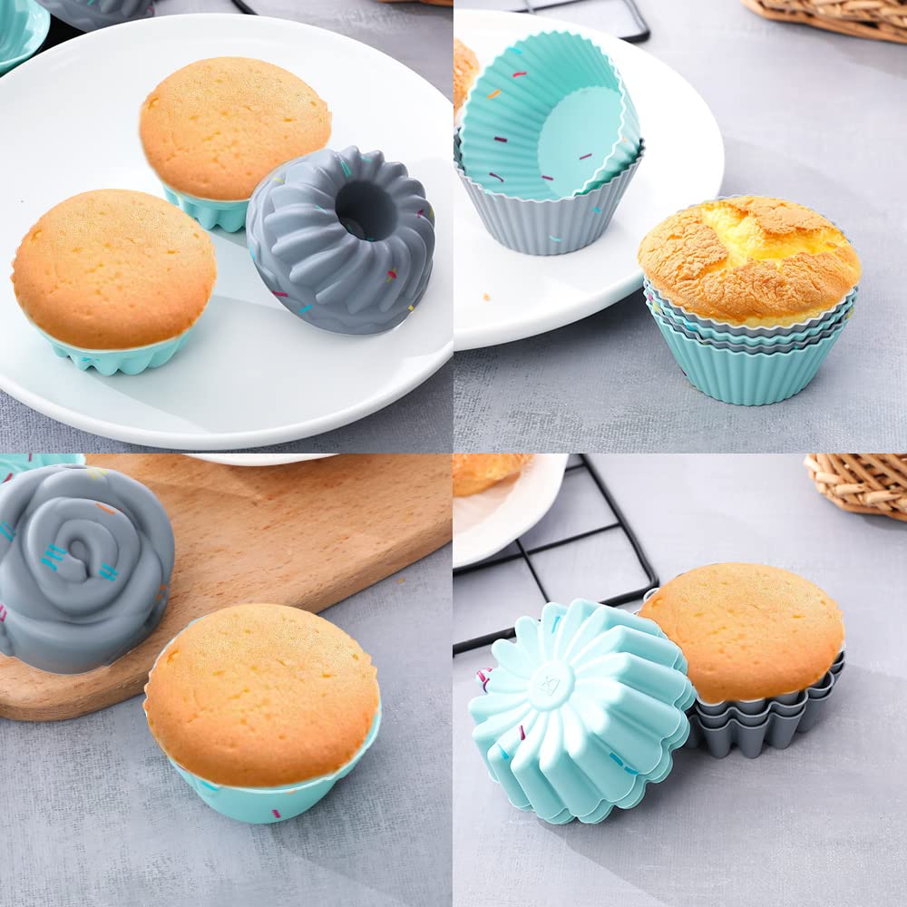 30pcs Nonstick Silicone Bakeware Set With Baking Pan, Cake Molds, Baking Sheet, Donut Pan, Muffin Pan,Cake Pan, And 24 Pack Silicone Cupcake Mold Baking Cups