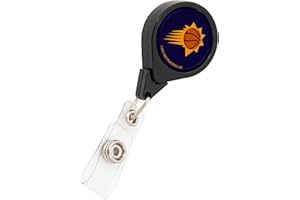 Desert Cactus Phoenix Suns Retractable Badge Holder NBA ID Reel with Ticket Clip for Lanyard, Work, School & Office Access (Design A)