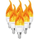 aobthurn Flickering Light Bulbs, 3 Modes LED Flicker Effect, E12 Base, Halloween Home Party (6, E12 Orange)