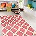 Ottomanson Glamour Collection Contemporary Moroccan Trellis Design Kids Rug (Non-Slip) Kitchen and Bathroom Mat Rug, 5'0
