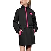 CHILDRENSTAR Girls Zip Up Sweatshirts and Skirt Sets 2 Pieces Fall Outfit Color Block Activewear Skorts For Kids