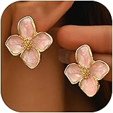 Gold Flower Earrings for Women Floral Statement Trendy Elegant 2026 Spring Dresses Outfits Fashion Jewelry Accessories