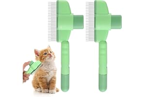LIQWEI 2Pcs Flea Comb, Cat Hair Removal Brush, Flea Comb For Dogs and Cats Deshedding Brushes for Cats, Cat Grooming Brush Pet Hairs Removal for Short and Long Hair