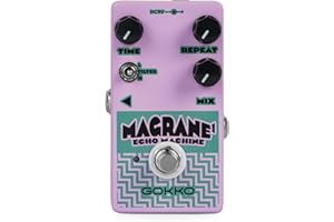 GOKKO GK-63 Magrane’ Echo Machine – Guitar Delay & Echo Effects Pedal with Time, Repeat, Mix & Filter Controls, Boost/Kill Dry Options, Compact Analog-Style Stompbox