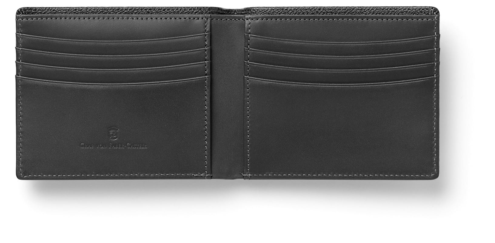 Graf von Faber-Castell 118940 - Epsom Credit Card Holder Black with Card Slots and Note Compartment, Epsom Black, 12 cm, Credit Card case