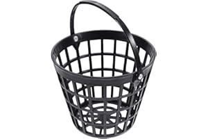 ZLY Golf Ball Basket,Golf Ball Container Ball Bucket with Handle,Holds 50 Balls,Plastic Balls Holder,Black (Holds 50 Balls)