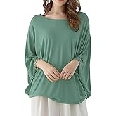 Ckikiou Cute Summer Batwing T-Shirts for Women Oversized Crewneck Short Sleeve Soft Flowy Tee Shirt Top