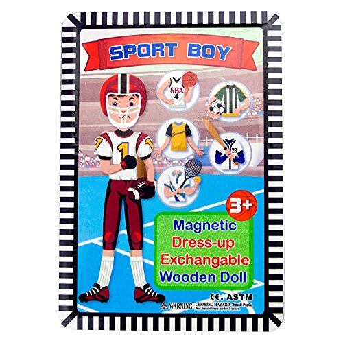 Sport Boy Magnetic Dress-up Wooden Doll